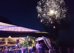 Fireworks wedding tent