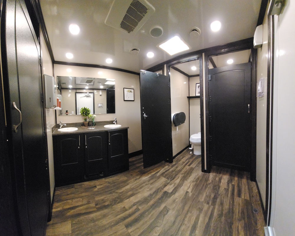 restroom trailer rental interior