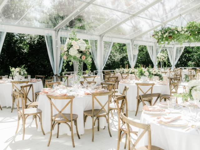 Tent Leg Draping on clear top