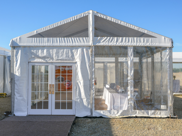 White French Doors on Structure Tent