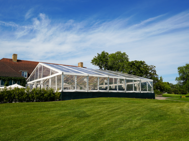 Clear Wall Structure Tent on Level Floor