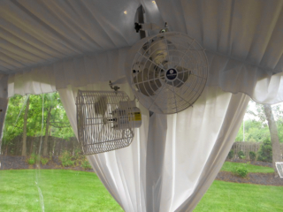 Tent pole Mounted Fans