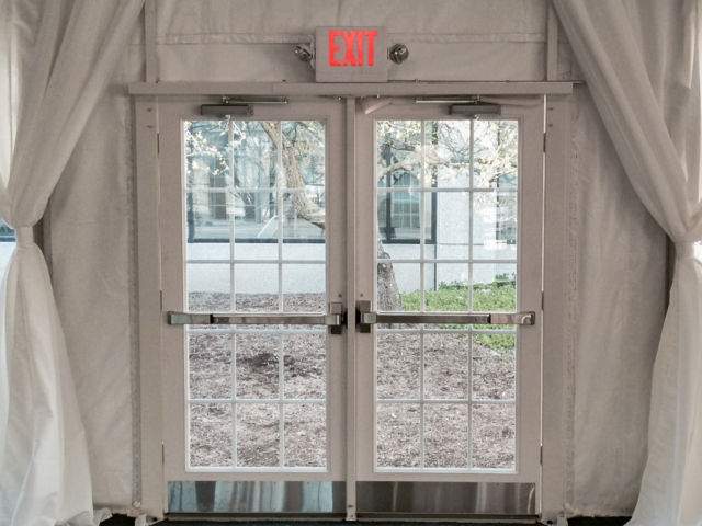 Inside Glass Doors with push bar