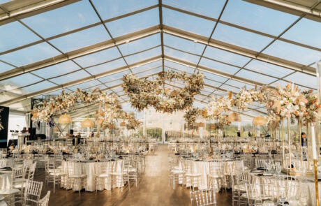 large clear top wedding tent rental