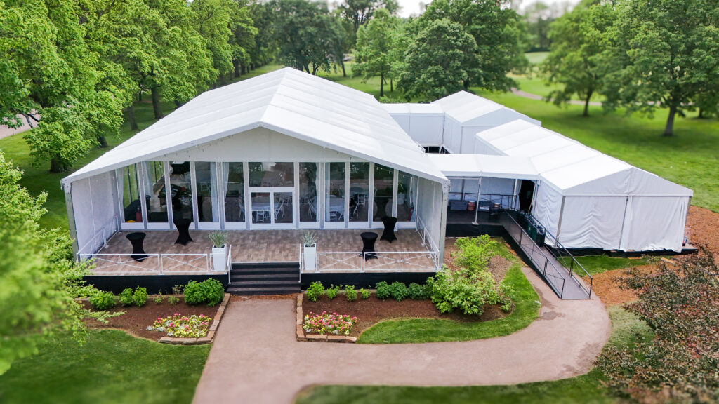 Seasonal Event Venue Structure Tent Entrance in Illinois.