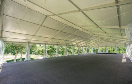 Event Venue Structure Tent inside view with stage