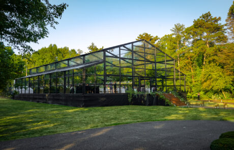 Atrium covered in glass