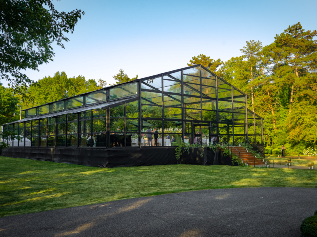 Atrium covered in glass