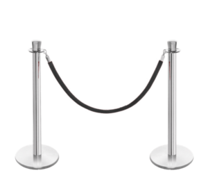 Chrome stanchions with velvet rope