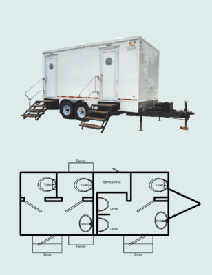 G51_5 Stall Restroom Trailer